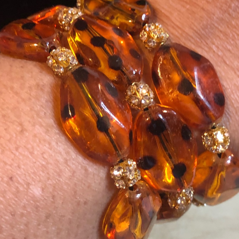 SASSY JONES STRETCH TIGER EYE GOLD Crystal 3 Set Bracelets